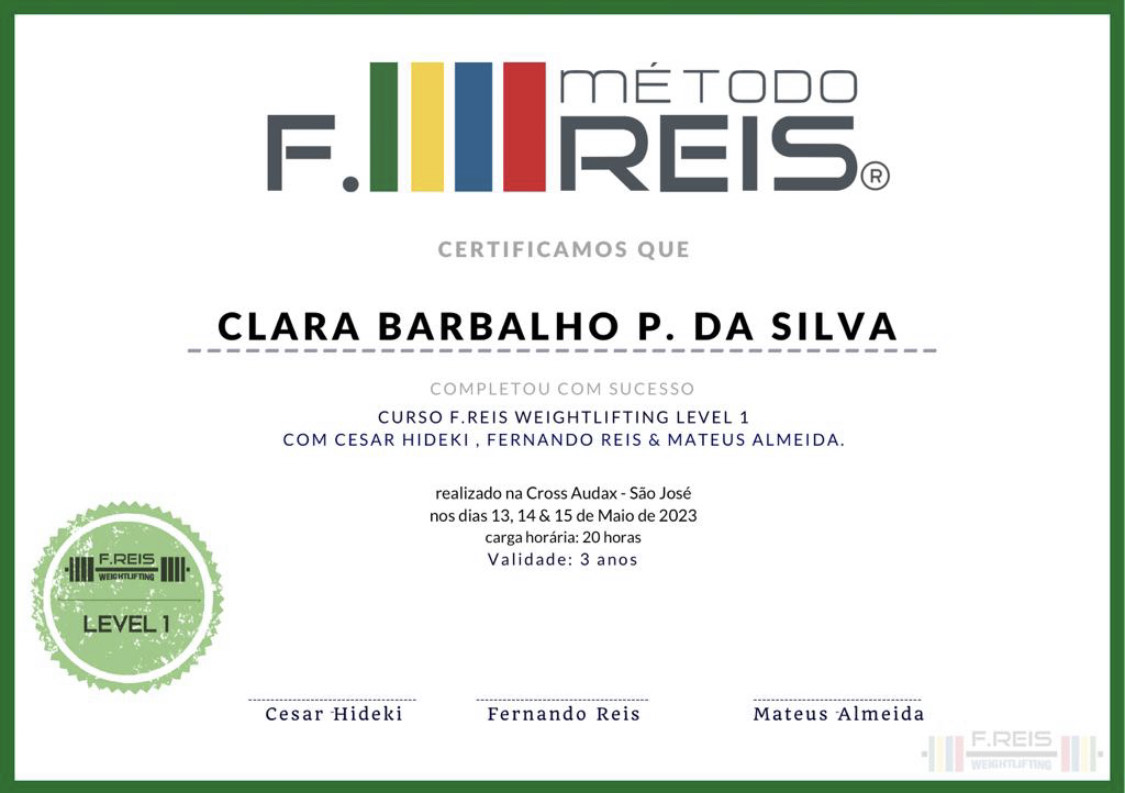 Certificado Clara Silva