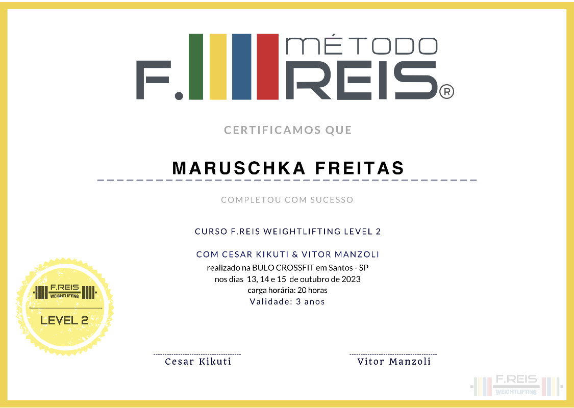 Certificado Maruschka Freitas