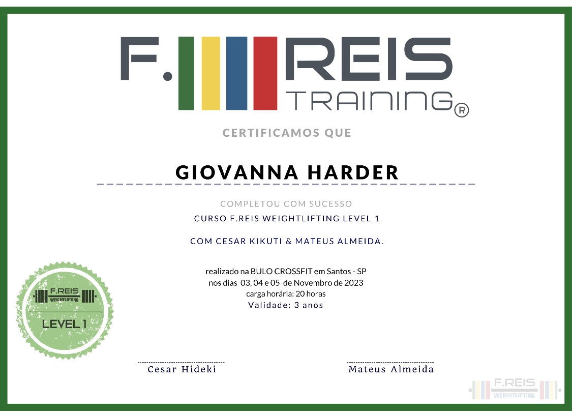 Certificado Giovanna Harder
